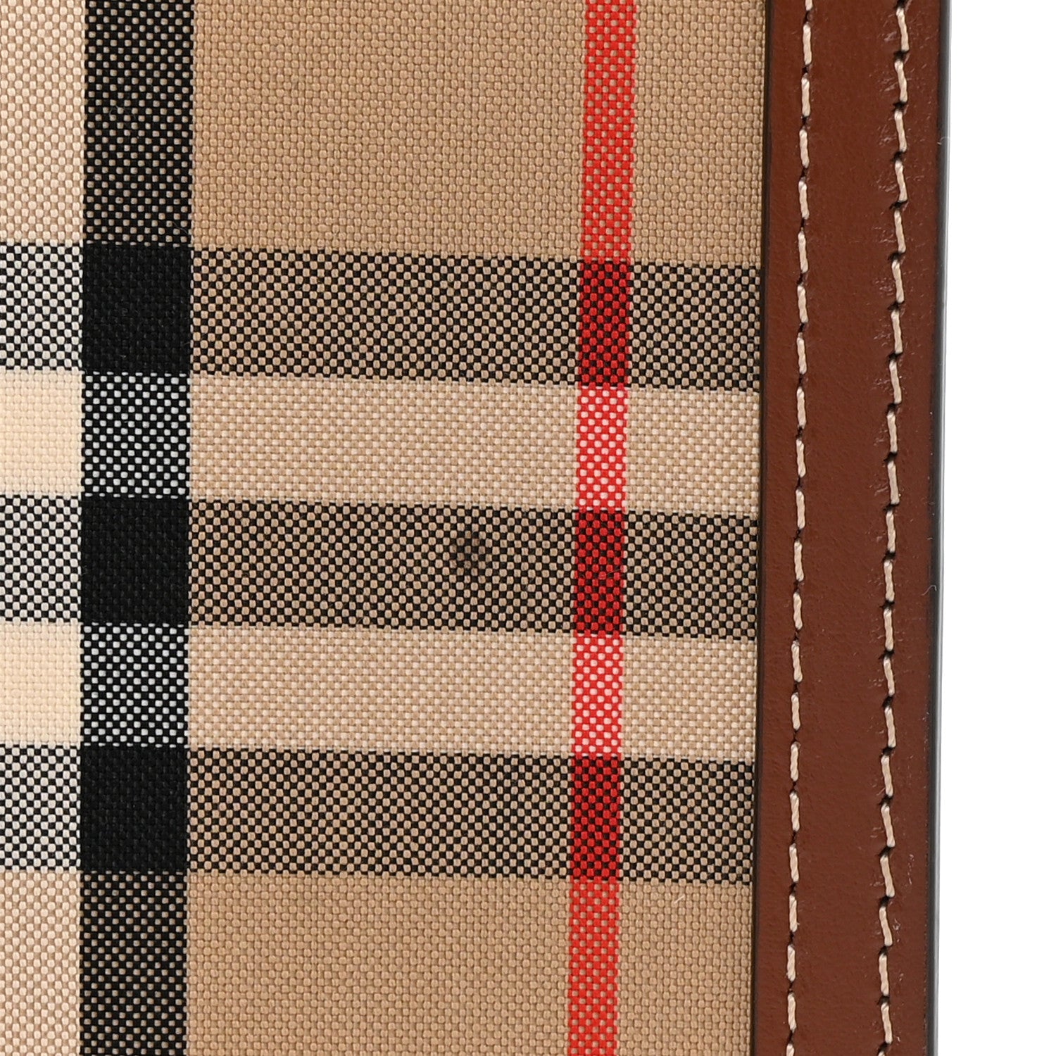 Burberry Calfskin Vintage Check Two Handle Title Bag Archive Beige 13 of 13