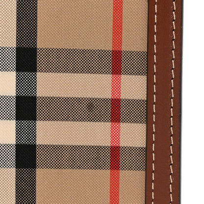 Burberry Calfskin Vintage Check Two Handle Title Bag Archive Beige 13 of 13