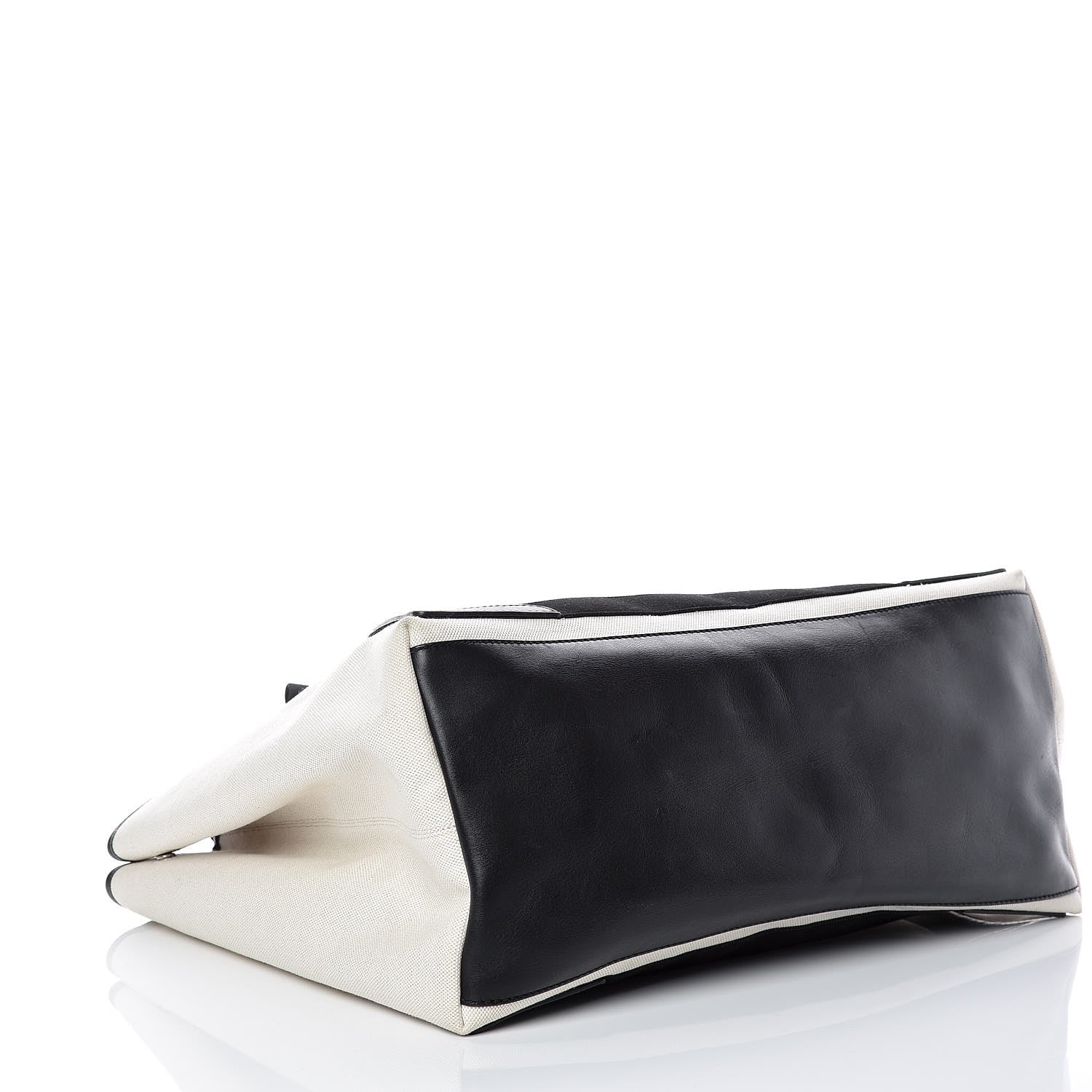 Balenciaga Cotton Canvas Calfskin M Navy Cabas Natural Black 5 of 15