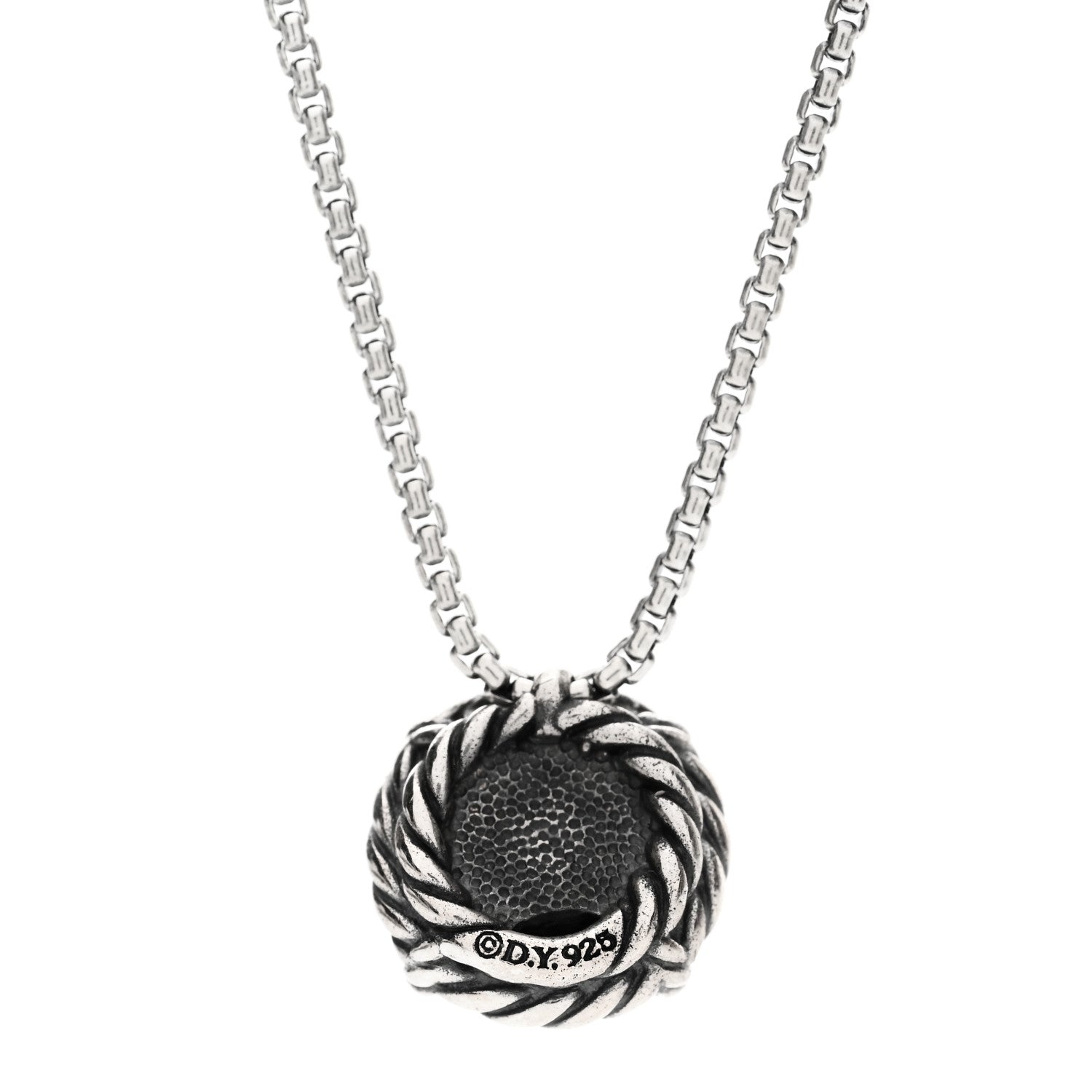 David Yurman Sterling Silver Hematite 8mm Petite Chatelaine Pendant Necklace 3 of 4