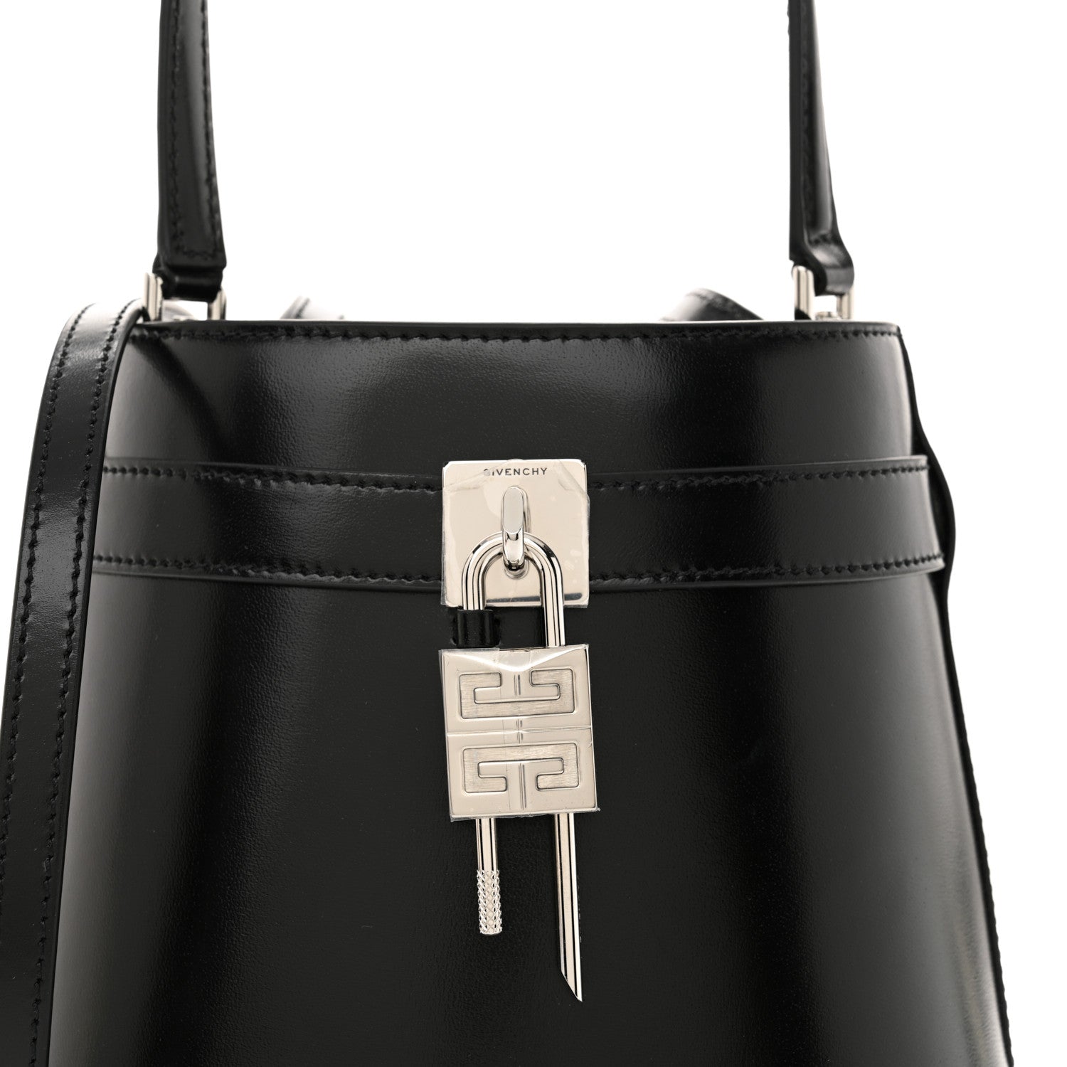 Givenchy Box Calfskin Shark Lock Bucket Bag Black 7 of 9