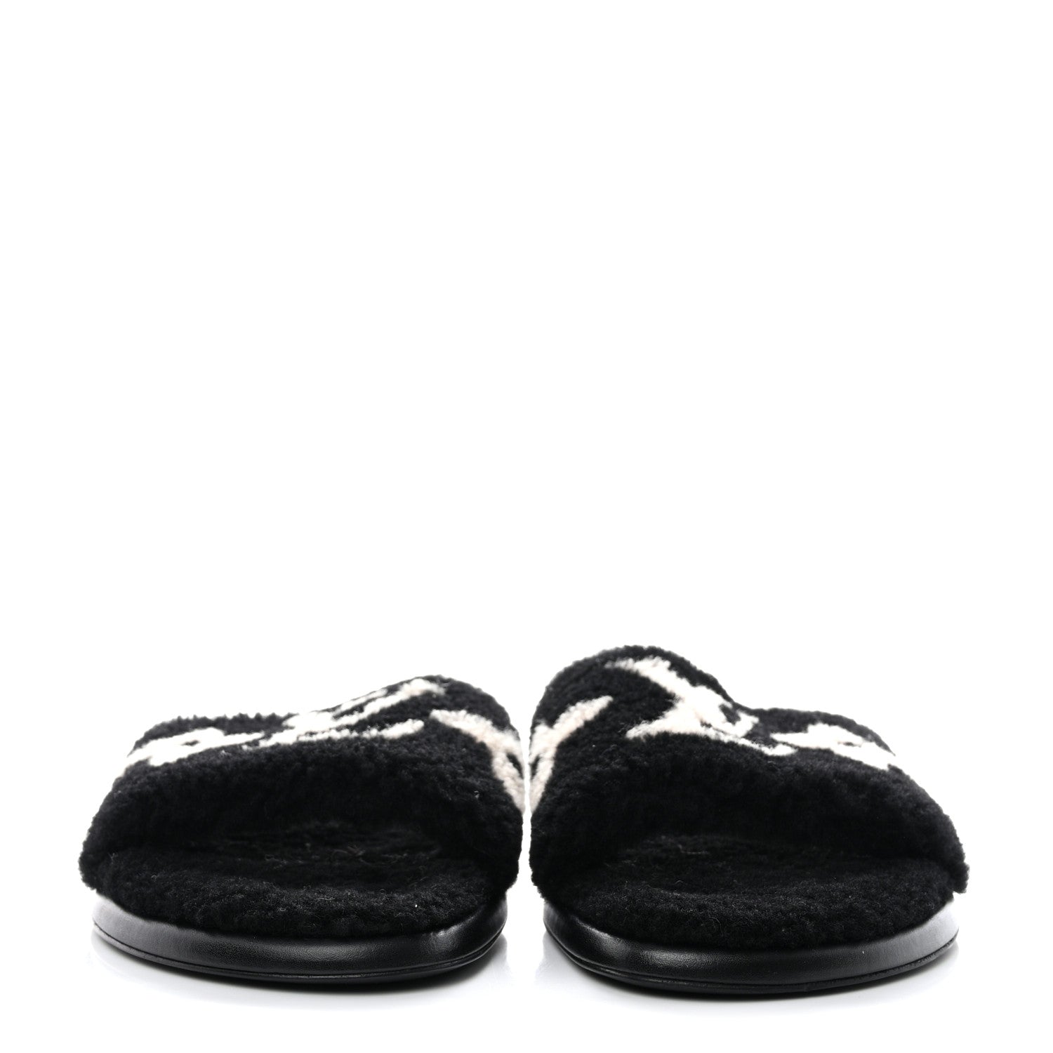 Louis Vuitton Shearling Magnetic Flat Mule 40 Black 2 of 8