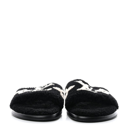 Louis Vuitton Shearling Magnetic Flat Mule 40 Black 2 of 8