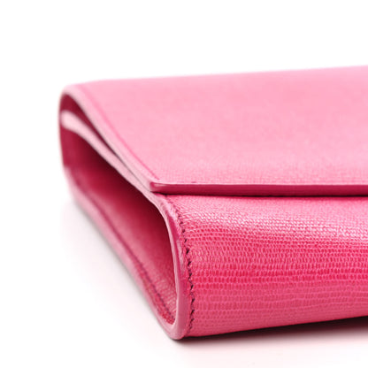 Saint Laurent Calfskin Classic Y Ligne Clutch Fuchsia 8 of 9