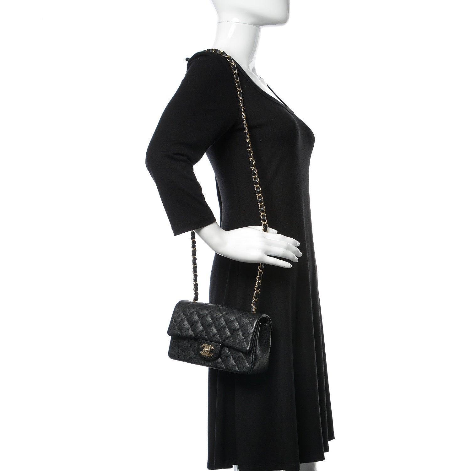 Chanel Caviar Quilted Mini Rectangular Flap Black 2 of 10
