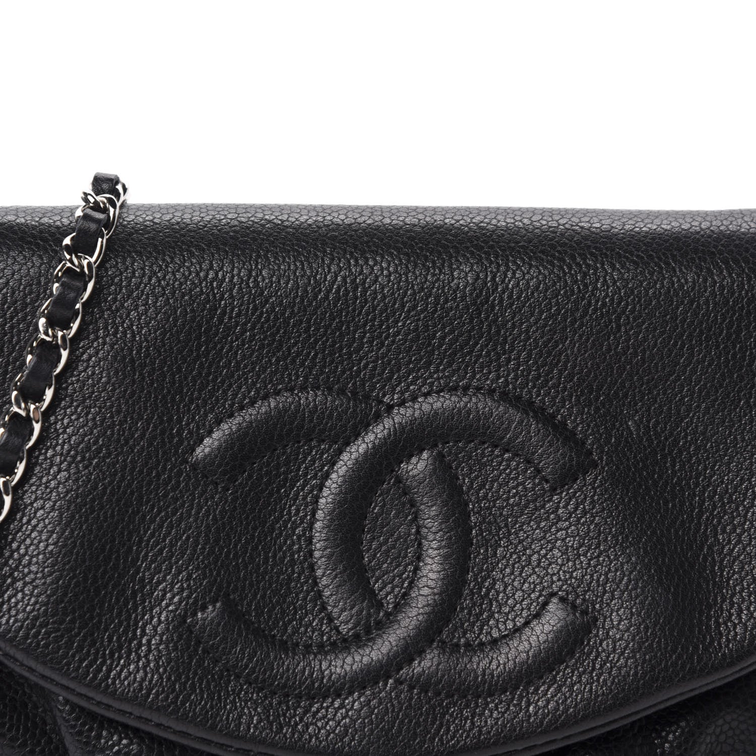 Chanel Caviar Half Moon Wallet On Chain WOC Black 11 of 12
