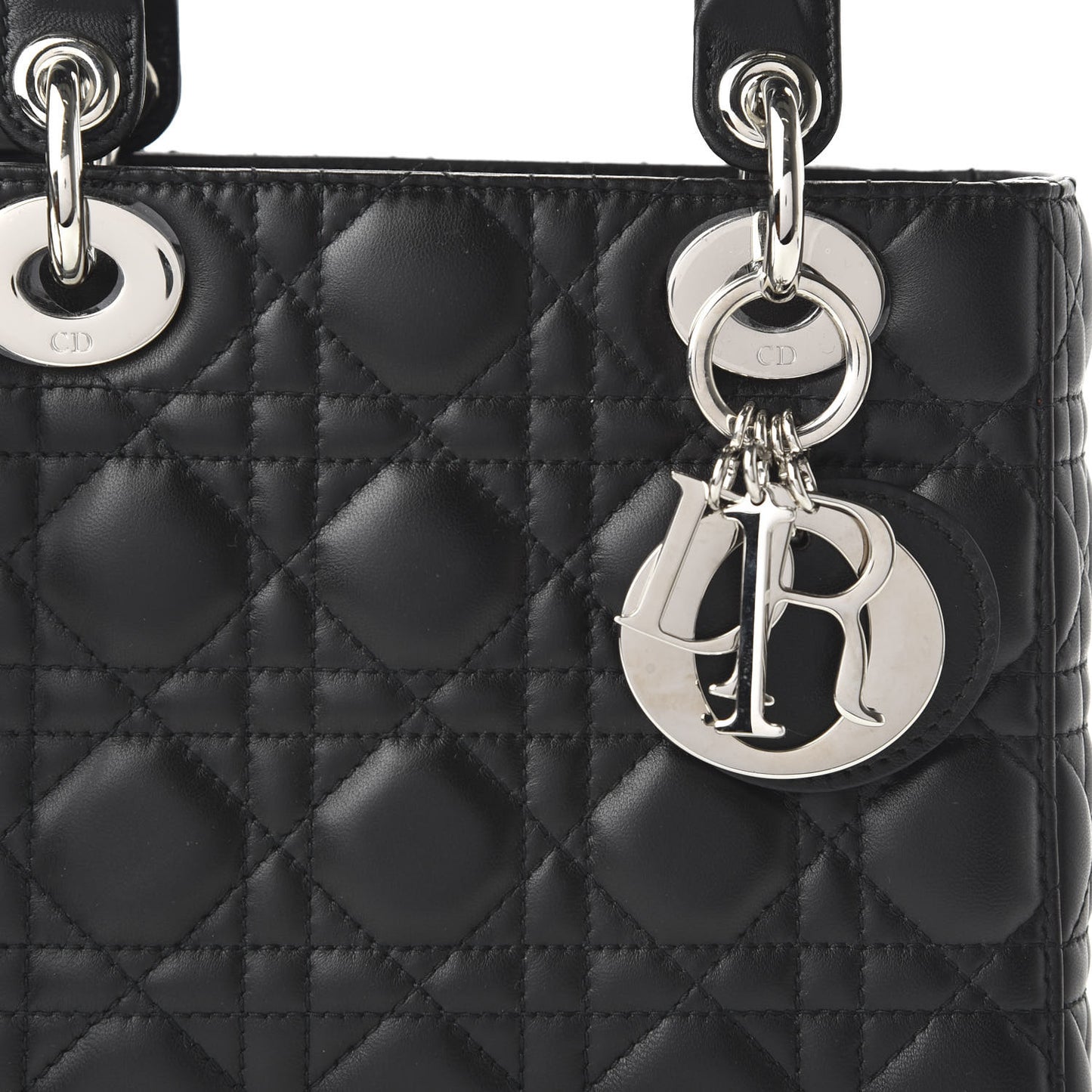 Lambskin Cannage Small Lucky Badges My Lady Dior Black