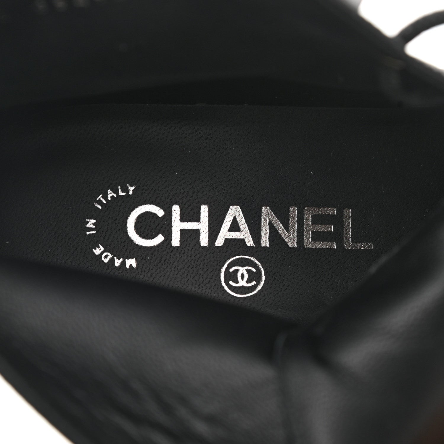 Chanel Glitter Calfskin Lace Up Combat Boots 36 Black 7 of 9