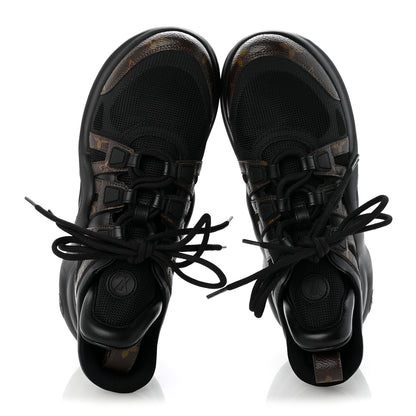 Louis Vuitton Calfskin Patent Monogram LV Archlight Sneakers 38.5 Black 2 of 9