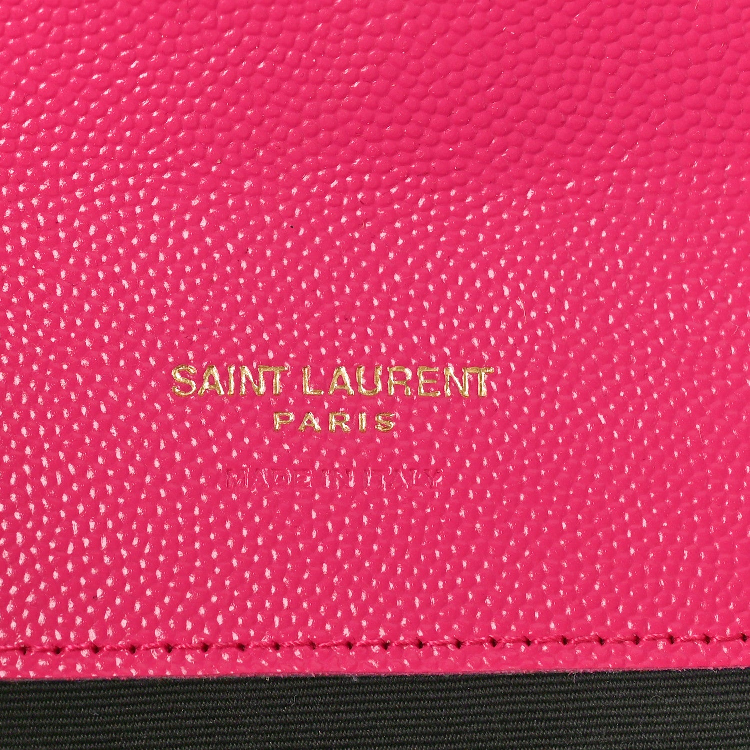 Saint Laurent Grain De Poudre Matelasse Chevron Monogram Envelope Clutch Fuchsia 6 of 9