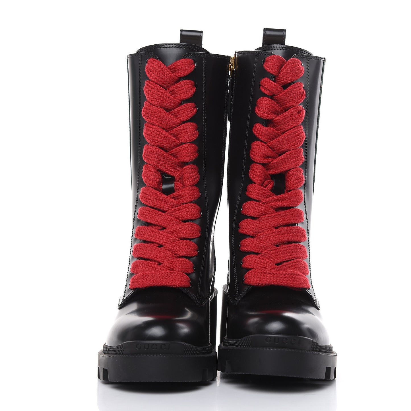 Magnum Calfskin Cirano Lux Web Lace Up Tall Combat Boots 35.5 Black Verde Hibiscus Red