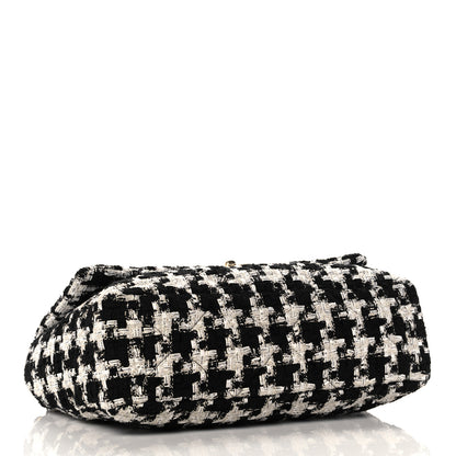 Chanel Tweed Quilted Maxi Chanel 19 Flap Black Ecru White 4 of 11