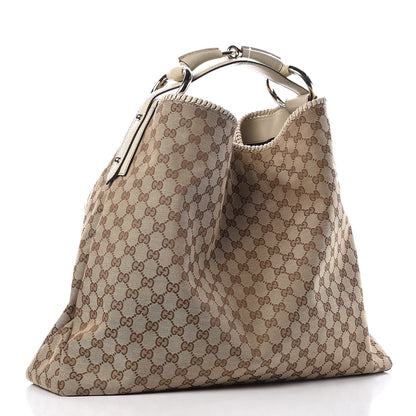 Gucci Monogram Large Horsebit Chain Hobo Off White 3 of 9