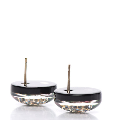 Chanel Resin Crystal CC Earrings Black Multicolor 4 of 5