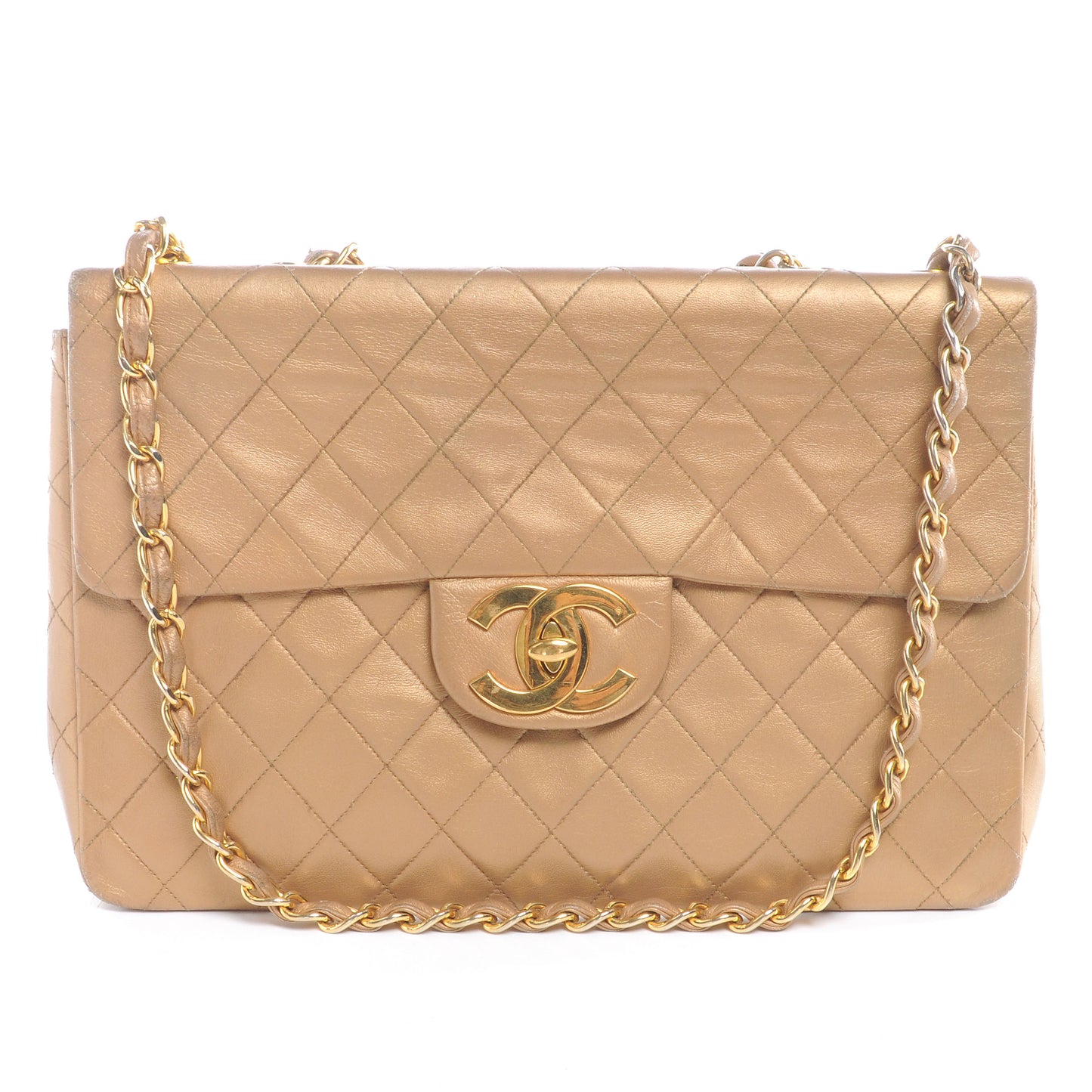 Lambskin XL Jumbo Flap Gold