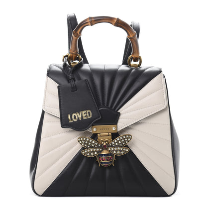 Gucci Calfskin Bamboo Trapuntata Queen Margaret Backpack Mystic White Black 1 of 11