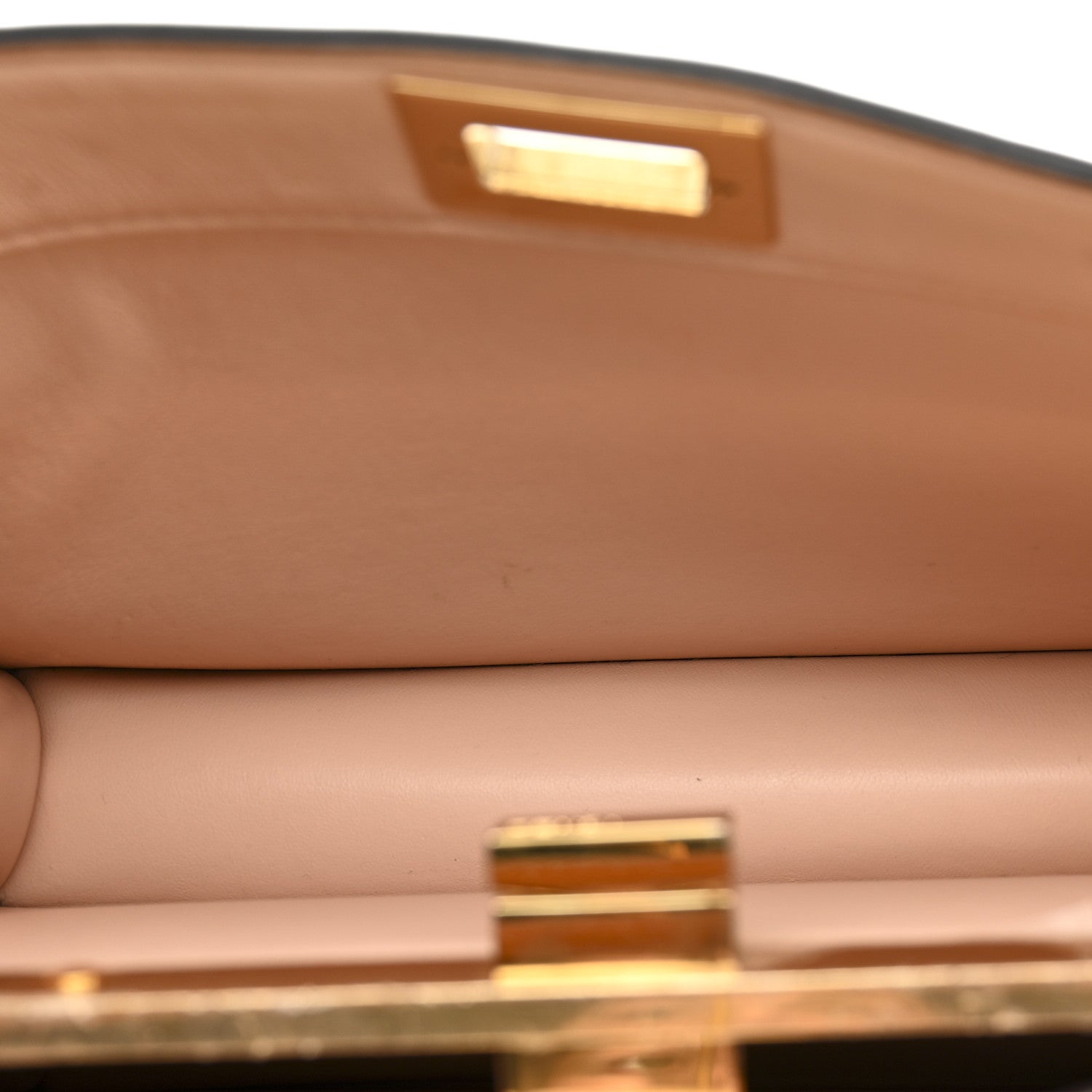 Fendi Vitello King Luxor Shiny Nappa Medium Peekaboo I SEE U East West Satchel Brandy Light Rose 6 of 20