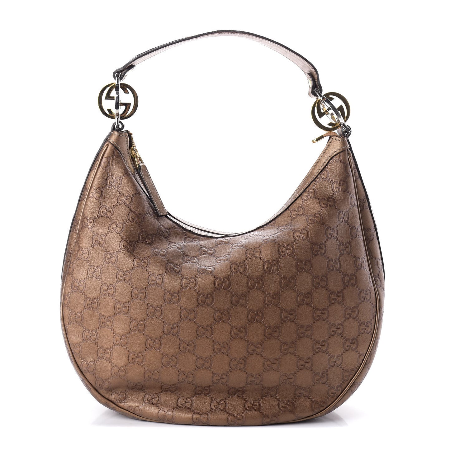 Guccissima Medium GG Twins Hobo Bronze