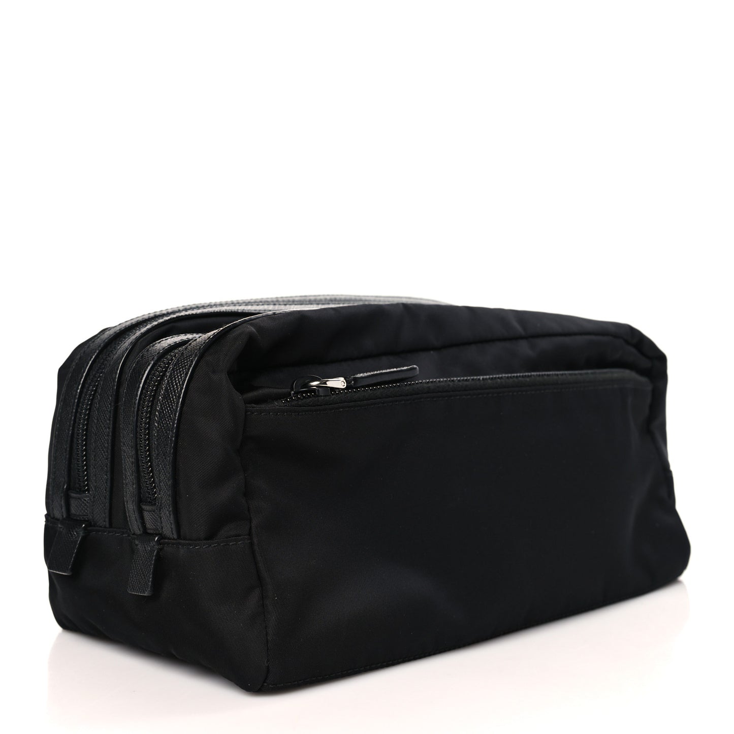 Re-Nylon Saffiano Travel Pouch Black