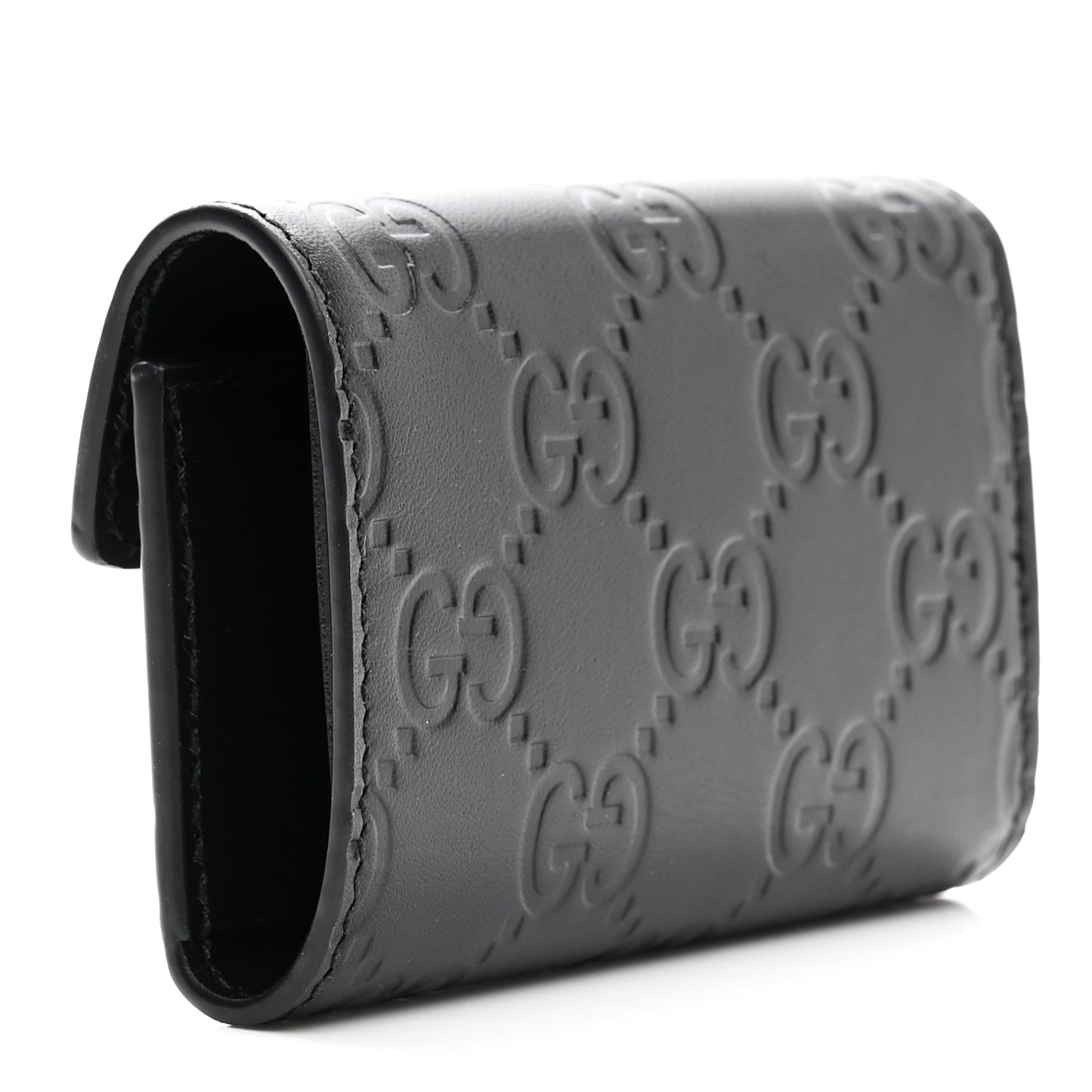 Guccissima Icon Signature 6 Key Holder Case Black