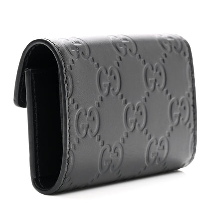 Gucci Guccissima Icon Signature 6 Key Holder Case Black 3 of 11