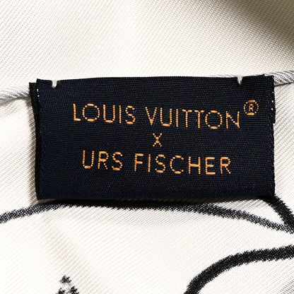 Louis Vuitton Urs Fischer Silk Monogram Square Scarf Multicolor 3 of 3