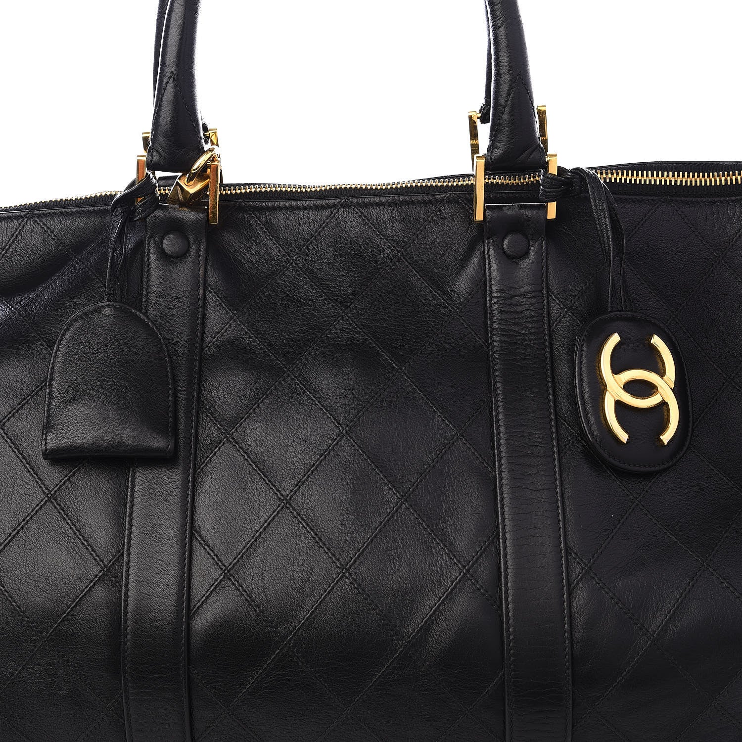 Chanel Calfskin Stitched Duffel Bag Black 8 of 8