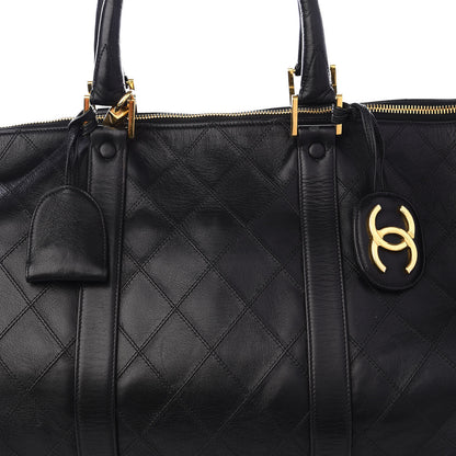 Chanel Calfskin Stitched Duffel Bag Black 8 of 8
