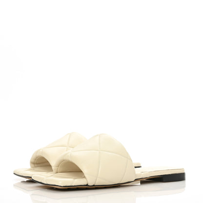 Bottega Veneta Nappa Quilted Rubber Lido Flat Sandals 37 Sea Salt 3 of 7