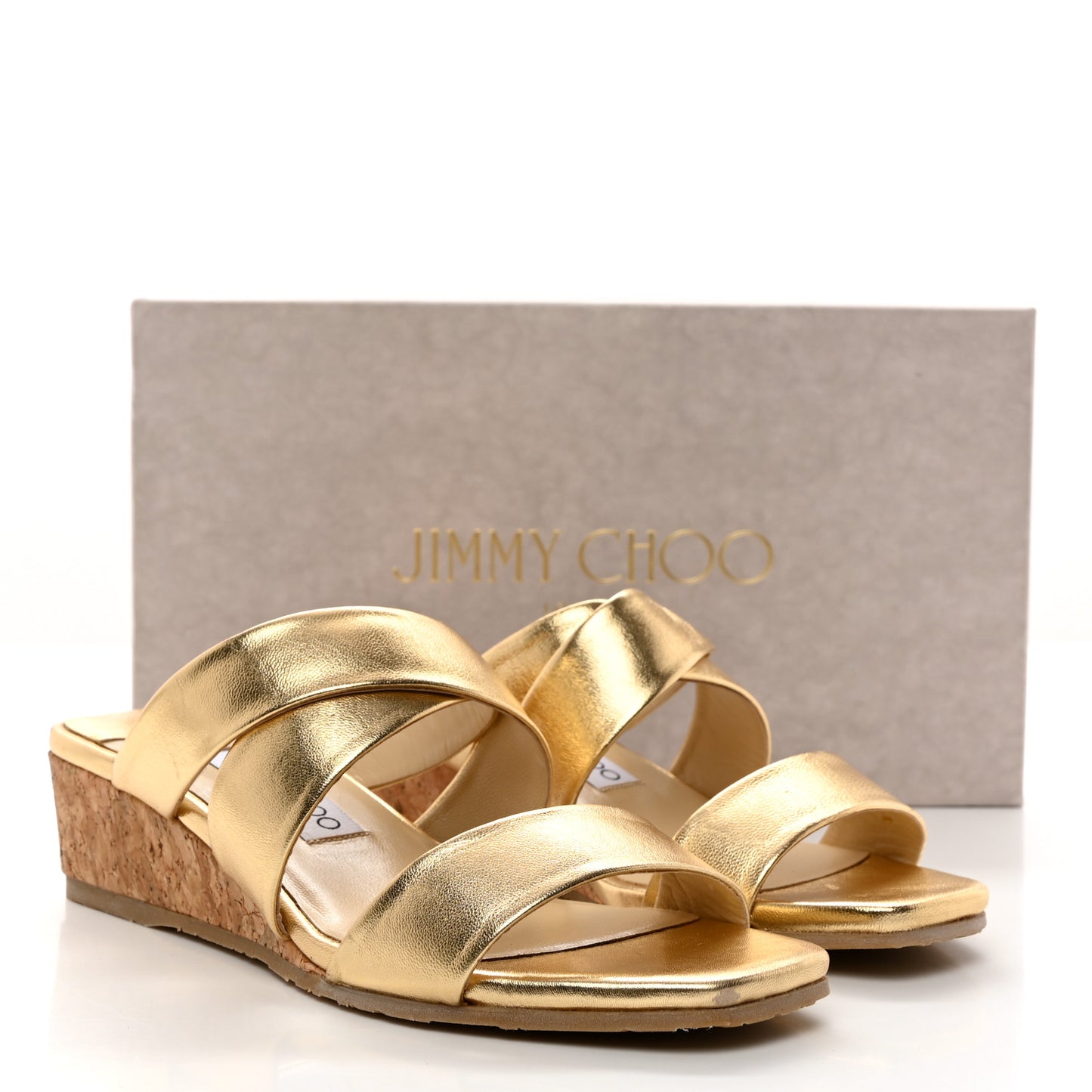 Metallic Wedge Sandals 36.5 Gold