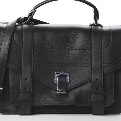 Proenza Schouler Grained Calfskin Medium PS1 Plus Satchel Black 8 of 8
