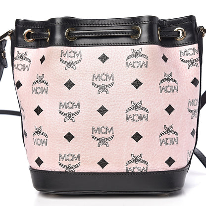 MCM Visetos Mini Heritage Drawstring Bucket Bag Chalk Pink 14 of 14