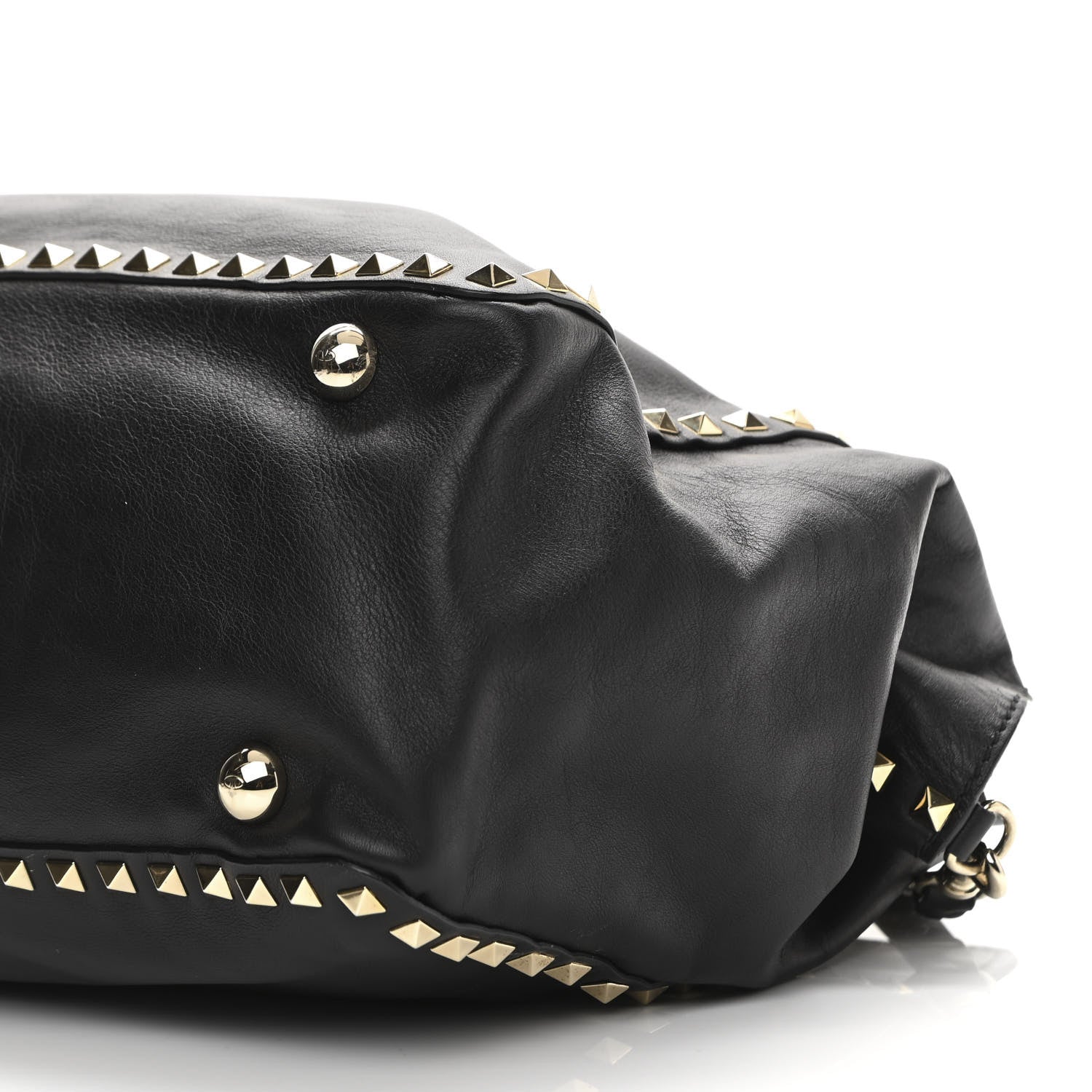 Valentino Garavani Vitello Medium Rockstud Tote Black 9 of 9