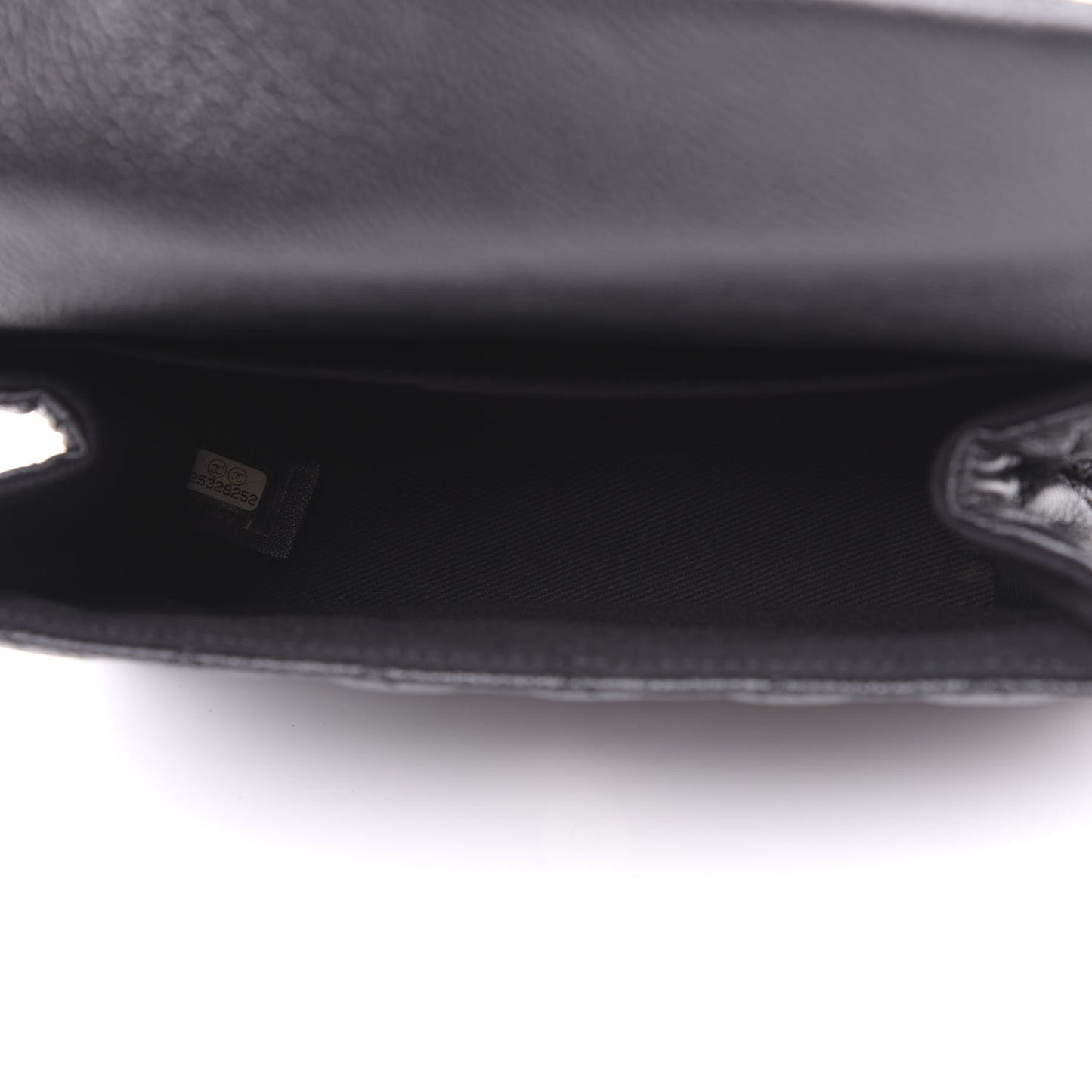 Grained Calfskin Quilted 2.55 Reissue Flap Belt Bag Clutch Black