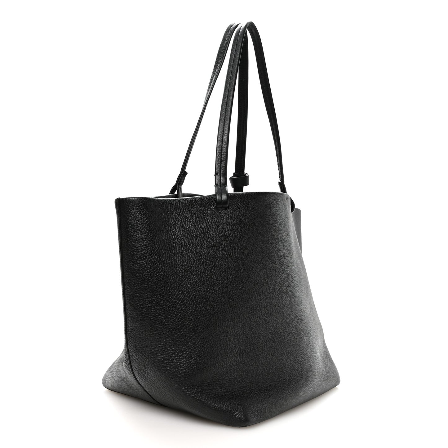 Grained Calfskin Park Tote Three Black
