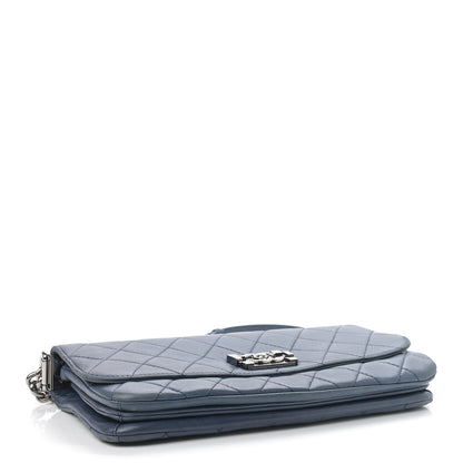 Chanel Lambskin Quilted Soft Boy Flap Blue 3 of 9
