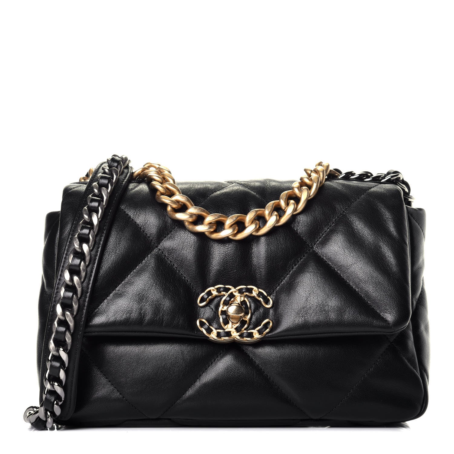 Chanel Goatskin Quilted Medium Chanel 19 Flap Black 1 of 11