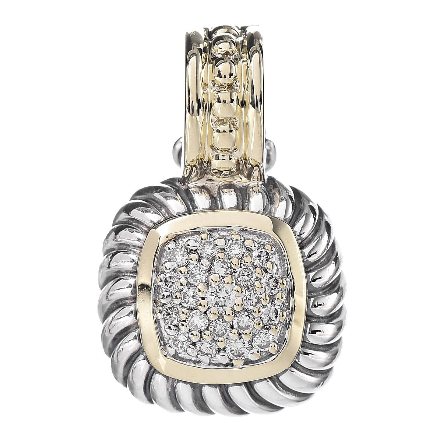 Sterling Silver 18K Yellow Gold Diamond Albion Enhancer Pendant