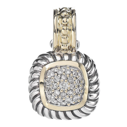 David Yurman Sterling Silver 18K Yellow Gold Diamond Albion Enhancer Pendant 1 of 4
