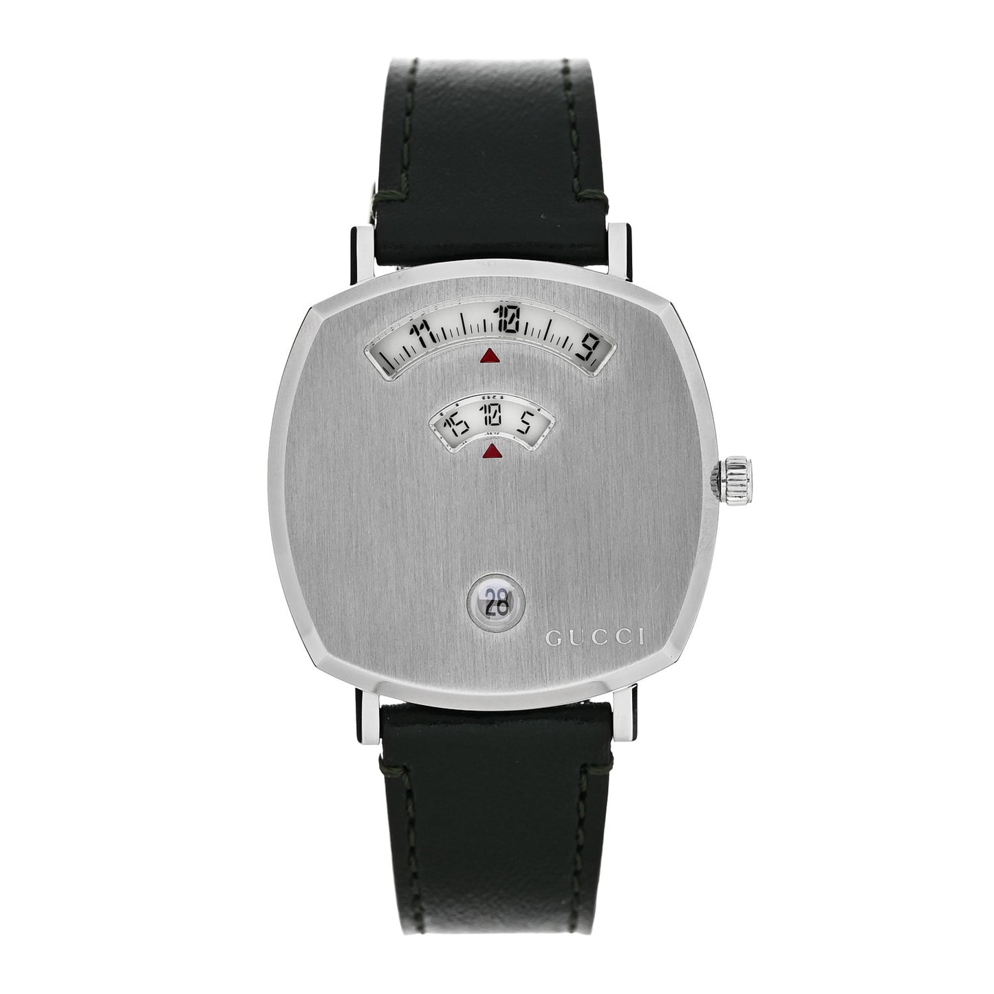 Stainless Steel Calfskin 35mm Grip Quartz Watch Green