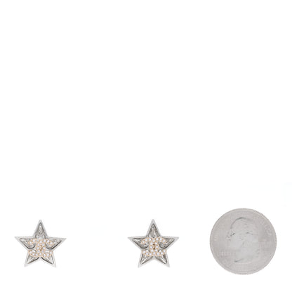 Chanel Crystal CC Star Earrings Silver 2 of 4
