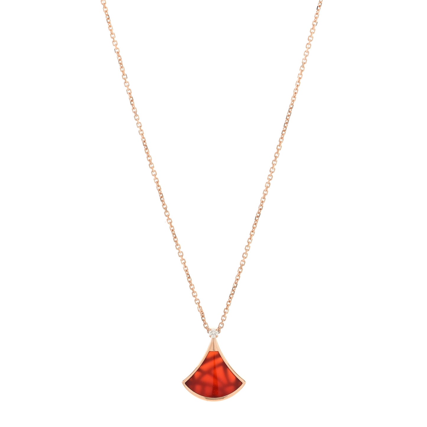 18K Rose Gold Diamond Carnelian Divas' Dream Pendant Necklace