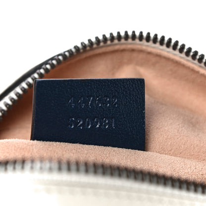 Gucci Vintage Effect Calfskin Matelasse Diagonal Small Torchon GG Marmont Chain Shoulder Bag Mystic White Blue Agata 7 of 11