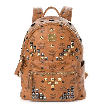 MCM Visetos Studded Small Stark M Backpack Cognac 1 of 17