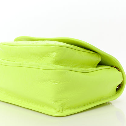 Saint Laurent Crinkled Calfskin Matelasse Monogram Medium Niki Chain Satchel Neon Yellow 11 of 11