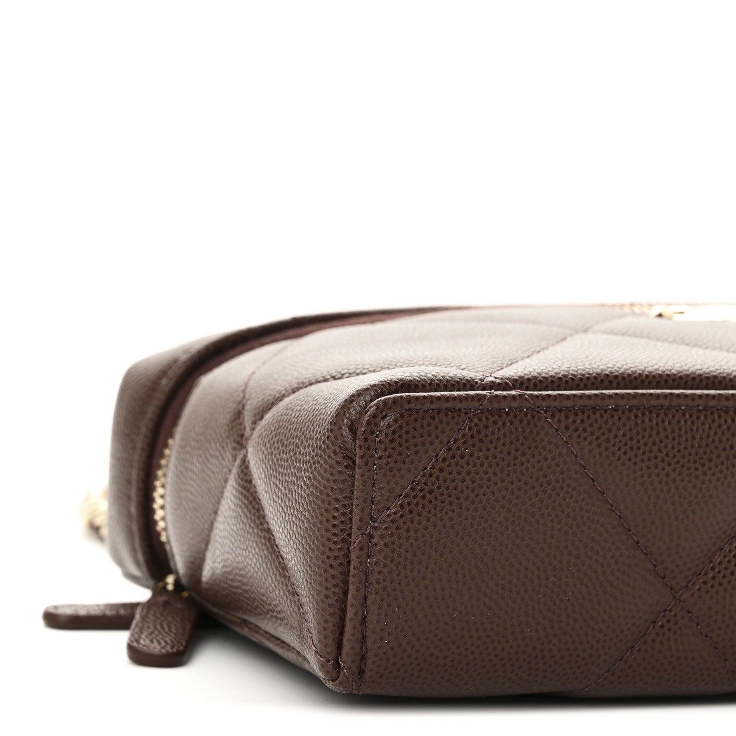 Chanel Caviar Quilted Top Handle Slim Vanity With Chain Dark Brown 9 of 10