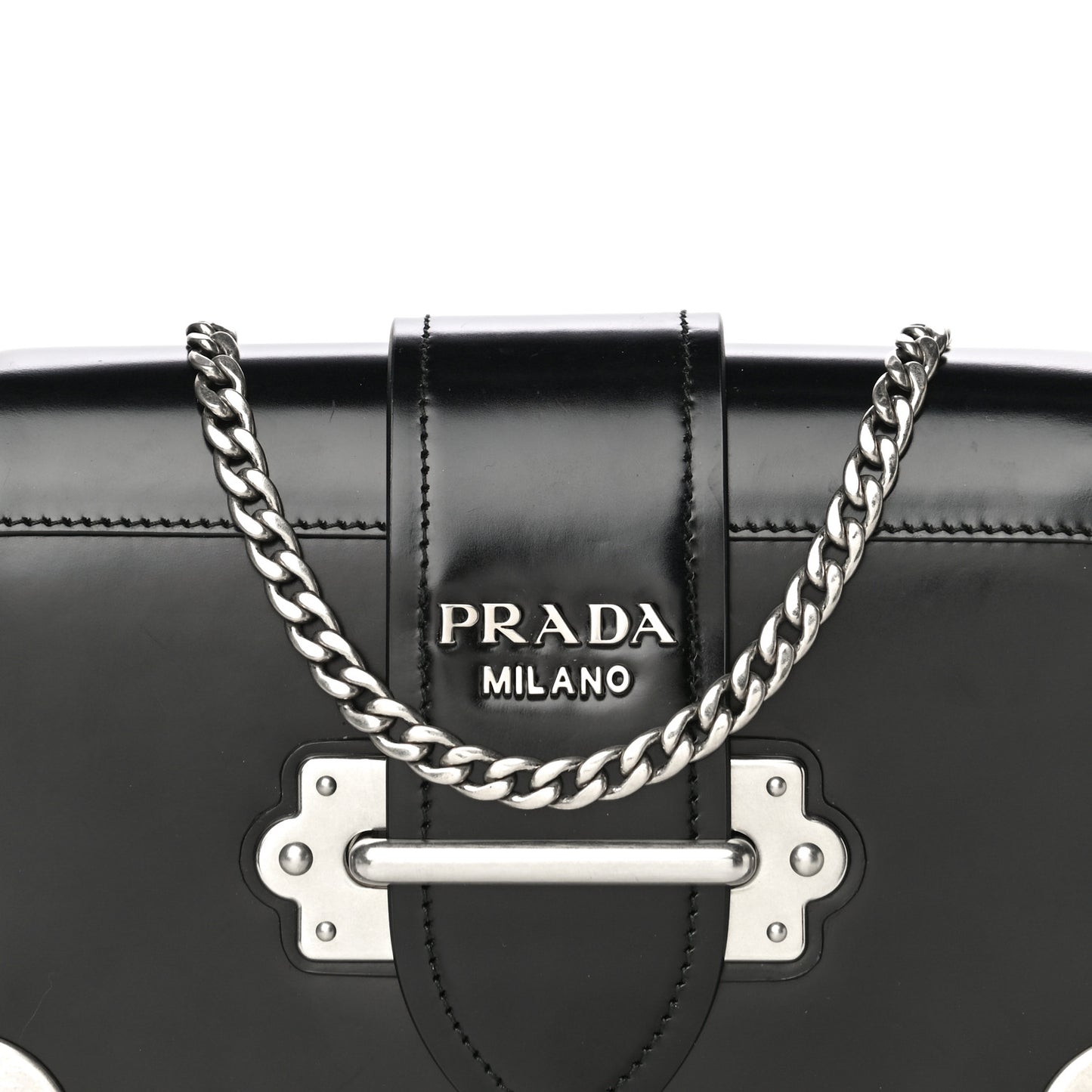 City Calfskin Cahier Chain Wristlet Clutch Black
