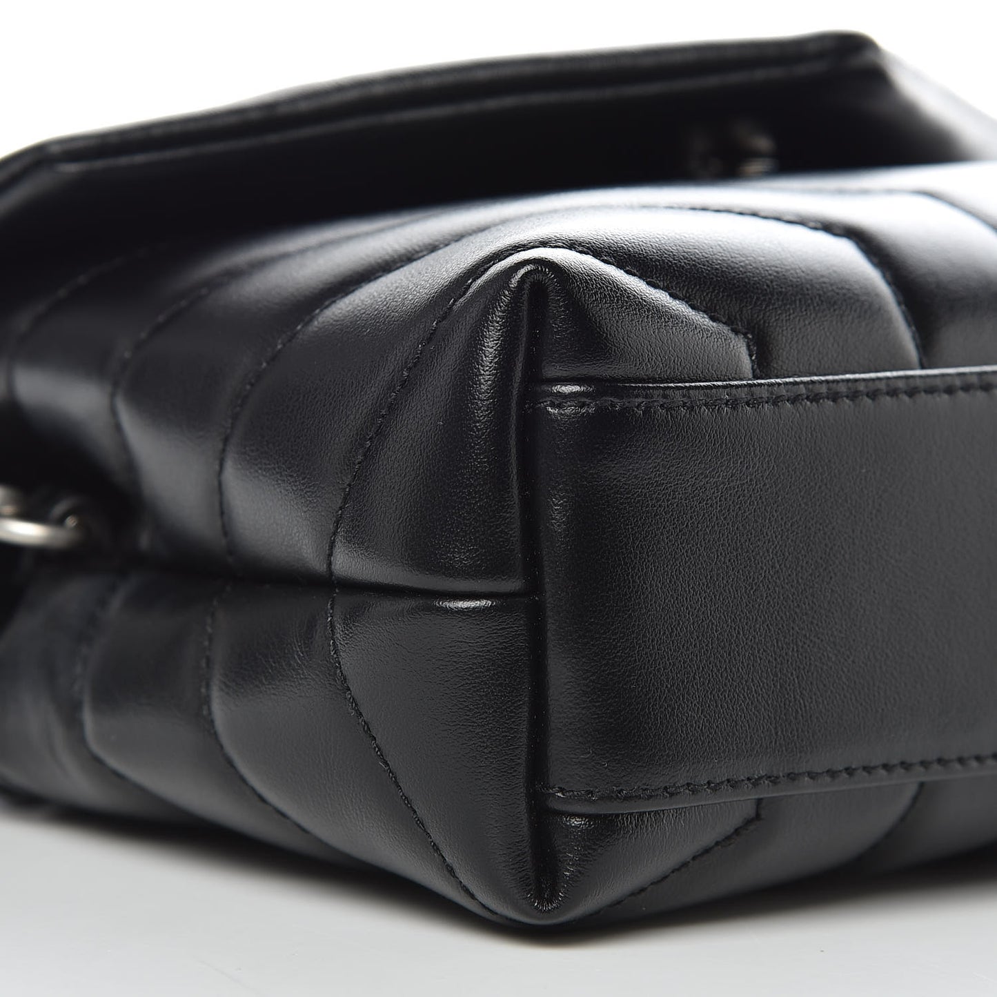 Calfskin Y Quilted Monogram Toy Loulou Crossbody Bag Black