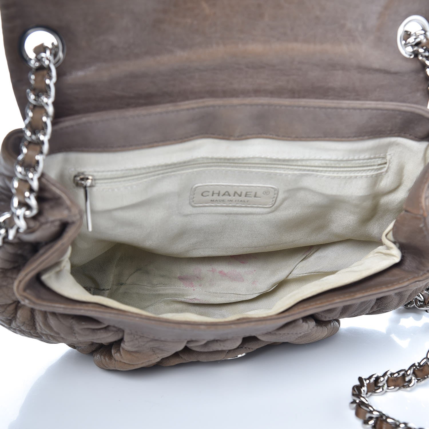 Chanel Washed Lambskin Quilted Medium Chain Around Flap Khaki 5 of 12