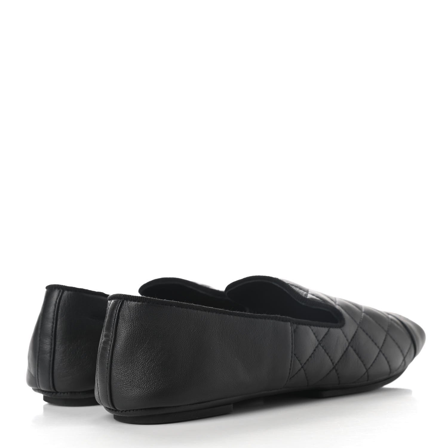 Chanel Lambskin Quilted Cap Toe Slipper With Pouch 37 Black 4 of 9